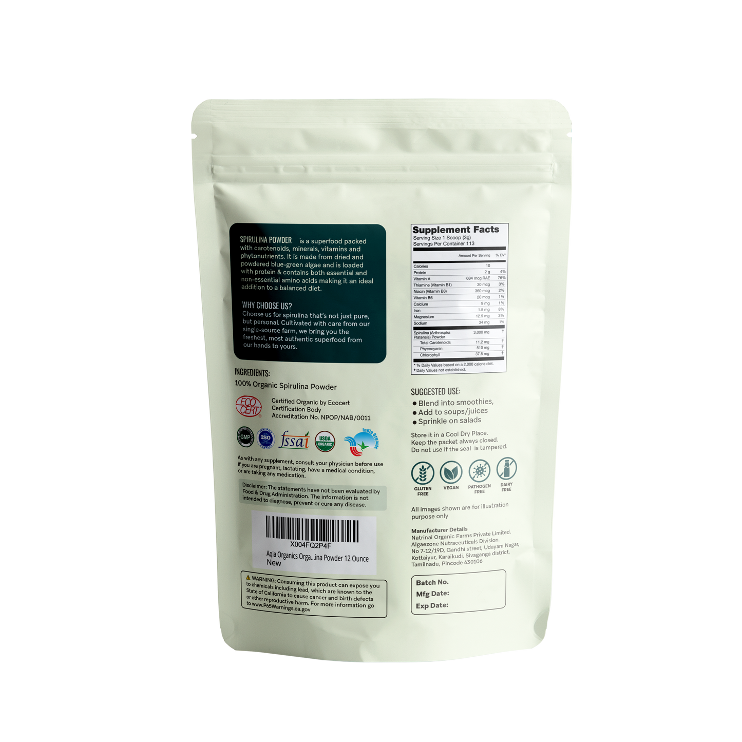 Organic Spirulina Powder